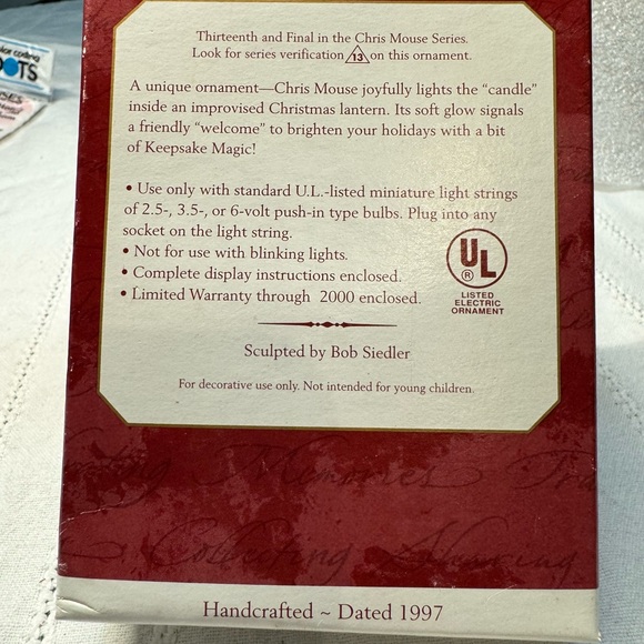 Hallmark magic collector series, Chris mouse Luminaria NIB 1997 - Picture 6 of 7